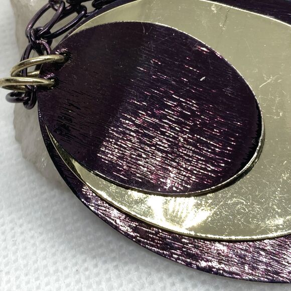 Vintage 1990s Bill Blass Copper Chain Necklace Pendant Adjustable 17'' - 20'' - Picture 4 of 9